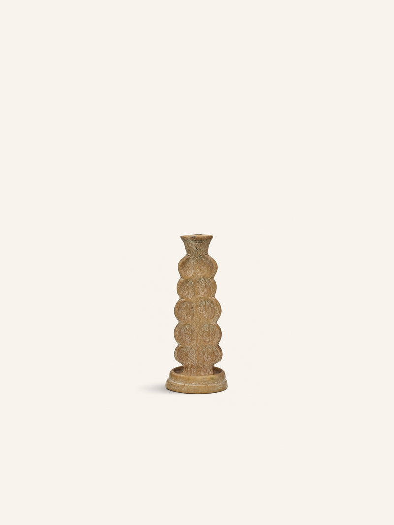 TOTEM - candle holder - aluminum - L 10 x W 10 x H 24,5 cm - latte