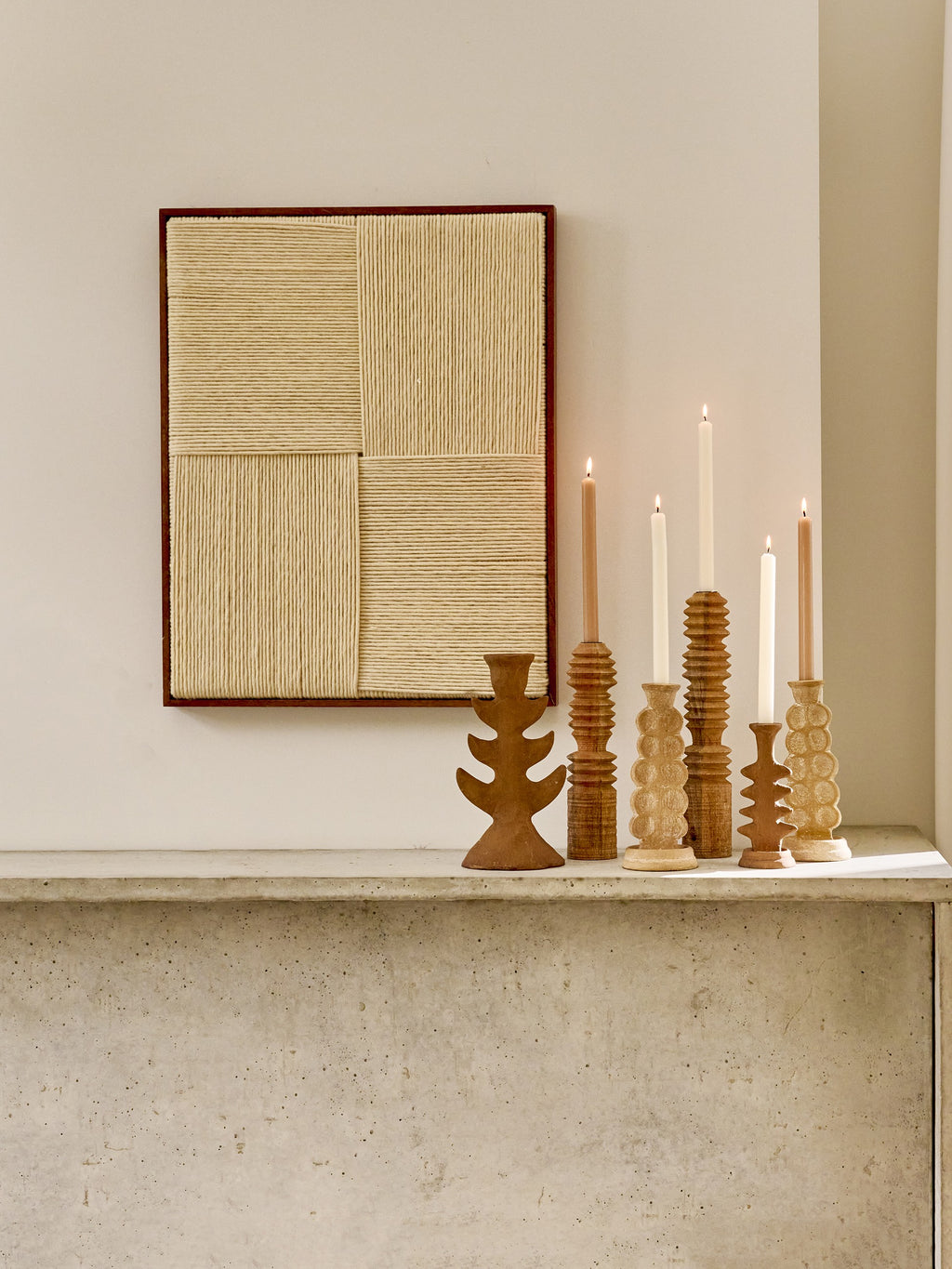 TOTEM - candle holder - aluminum - L 8 x W 7,7 x H 19,3 cm - rust