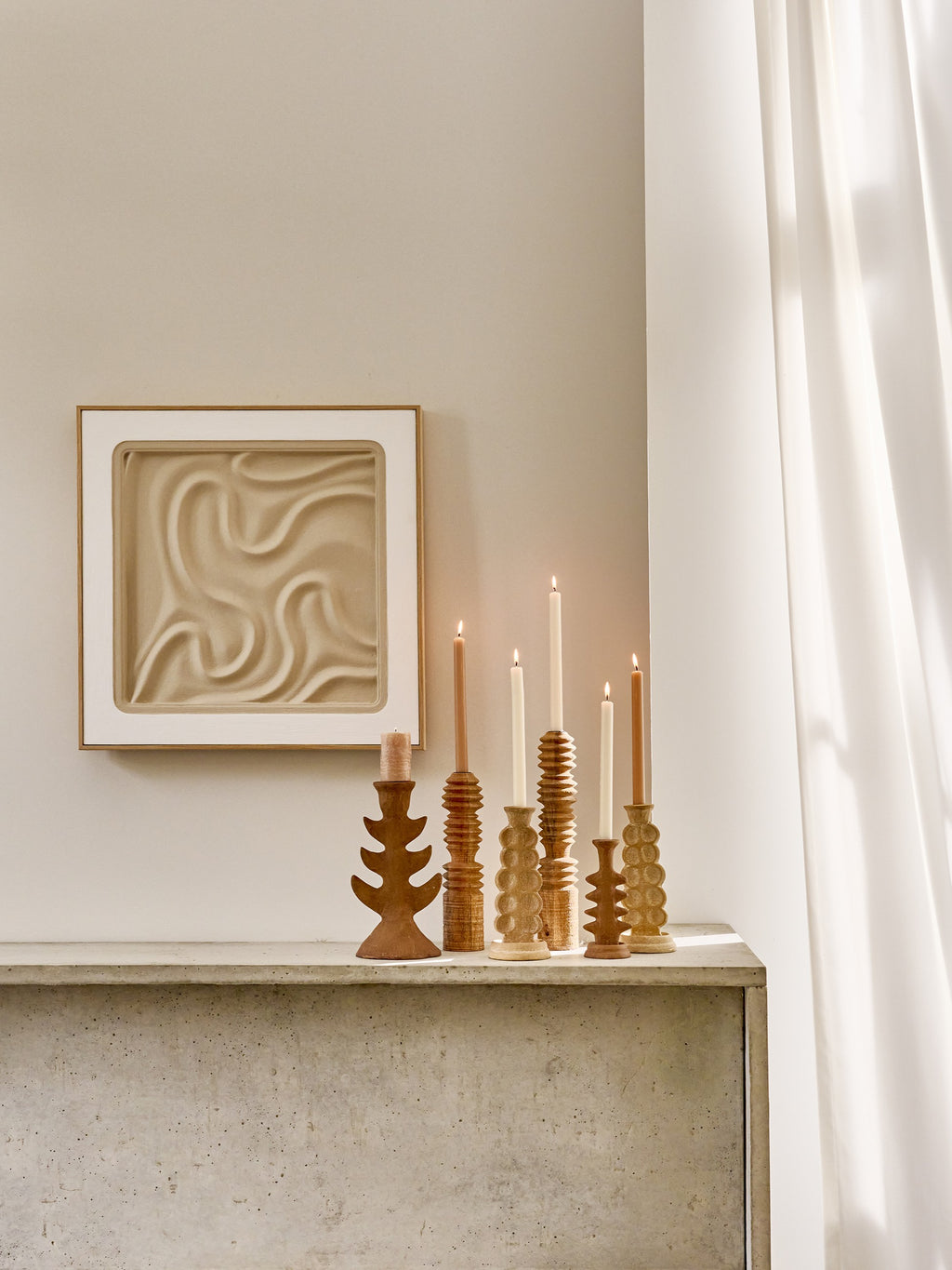 TOTEM - candle holder - aluminum - L 8 x W 7,7 x H 19,3 cm - rust