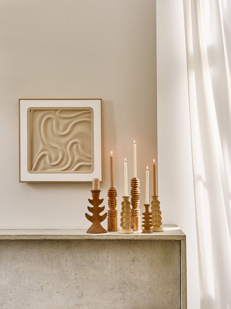 TOTEM - candle holder - aluminum - L 8 x W 7,7 x H 19,3 cm - rust