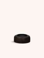 ARBRE - candle holder - mango wood - DIA 16,8 x H 6,2 cm - dark brown
