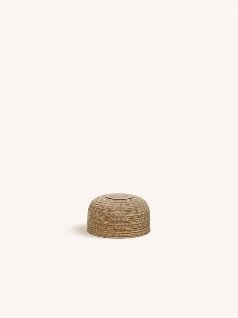 ARBRE - candle holder - mango wood - DIA 7 x H 4,2 cm - natural
