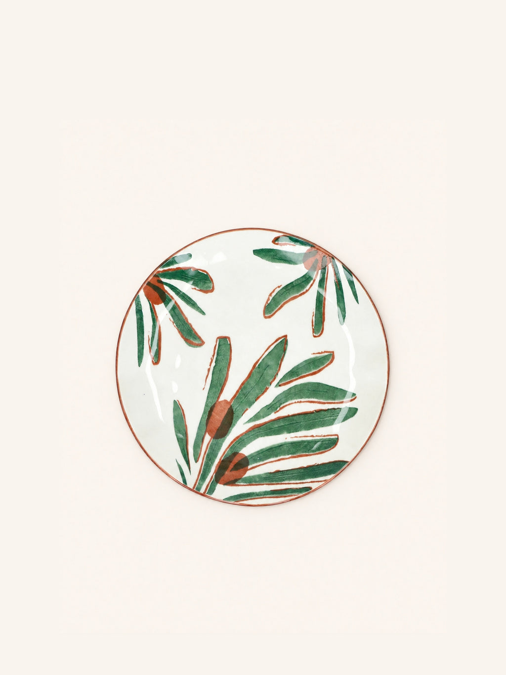 MYKONOS - assiette à dessert - porcelaine - DIA 20,3 x H 2 cm - vert