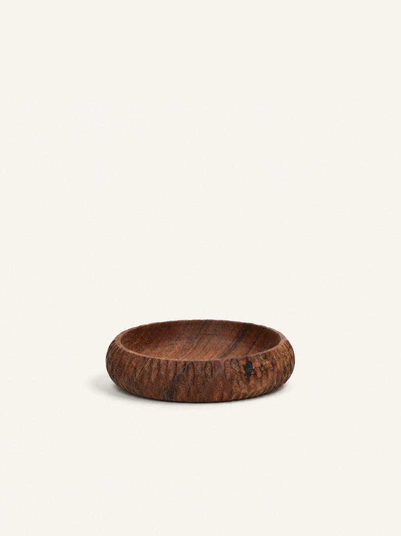 HOMMAGE - schaal - acacia hout - DIA 12 x H 2,5 cm - walnoot