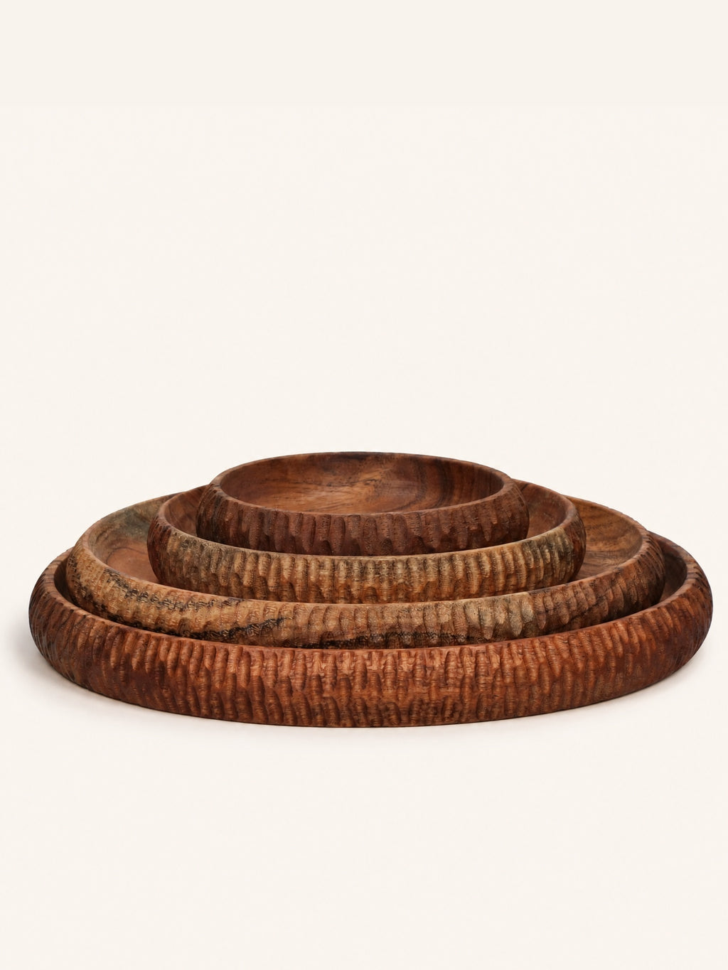 HOMMAGE - schaal - acacia hout - DIA 12 x H 2,5 cm - walnoot