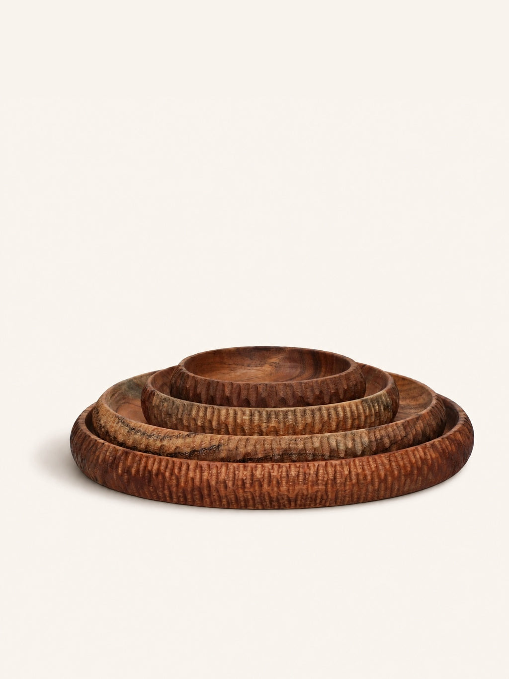 HOMMAGE - schaal - acacia hout - DIA 22 x H 2,5 cm - walnoot