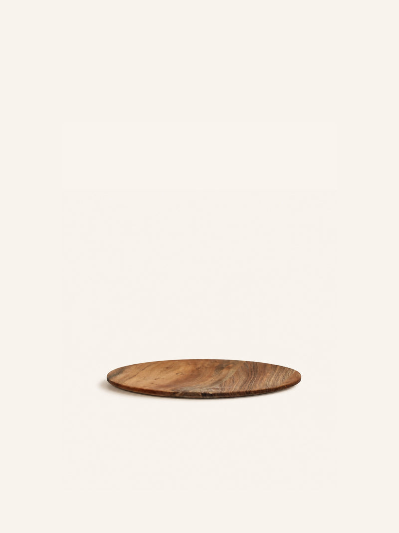 HOMMAGE - presentatiebord - acacia hout - DIA 30 x H 2 cm - walnoot