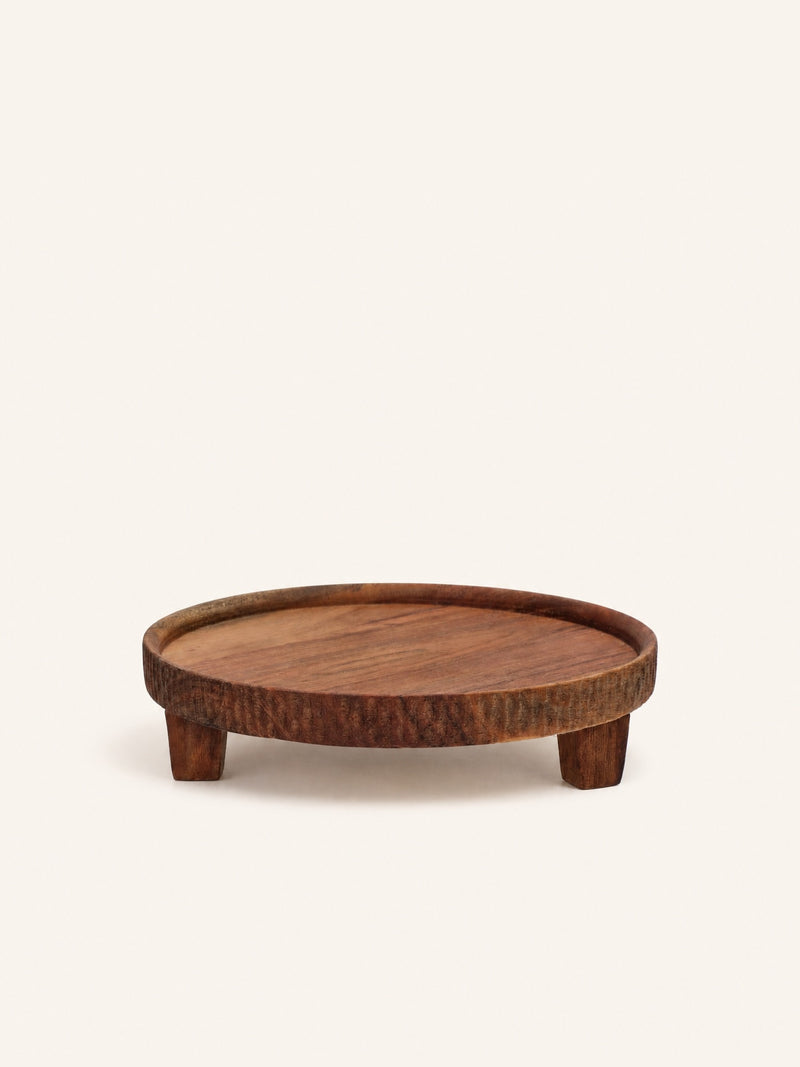 HOMMAGE - dienblad - acacia hout - DIA 26 x H 6,5 cm - walnoot