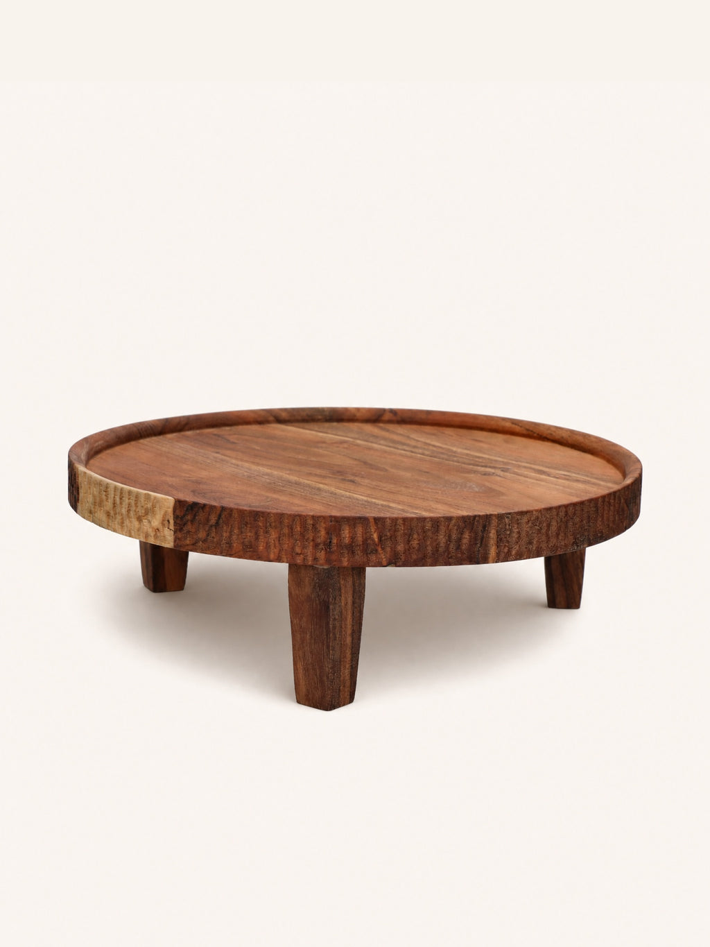 HOMMAGE - tray - acacia wood - DIA 32 x H 10 cm - walnut
