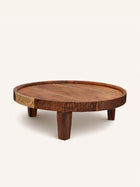 HOMMAGE - tray - acacia wood - DIA 32 x H 10 cm - walnut