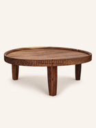 HOMMAGE - serving tray - acacia wood - DIA 36 x H 14 cm - walnut