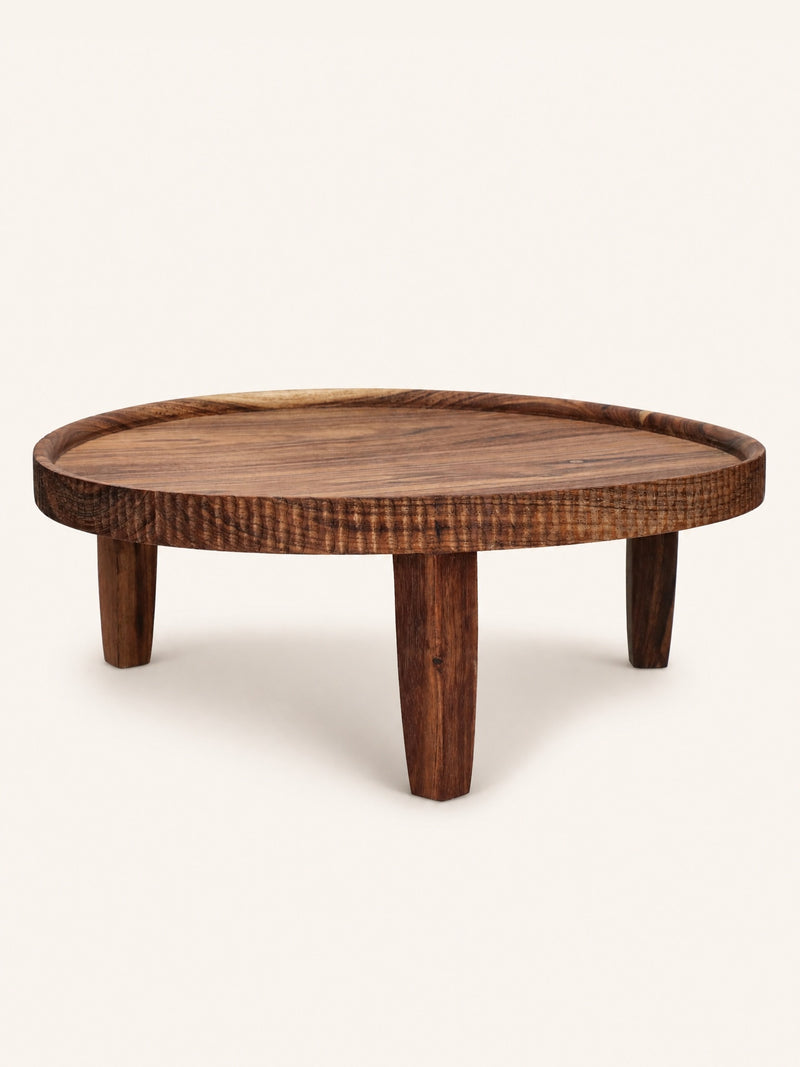 HOMMAGE - dienblad - acacia hout - DIA 36 x H 14 cm - walnoot