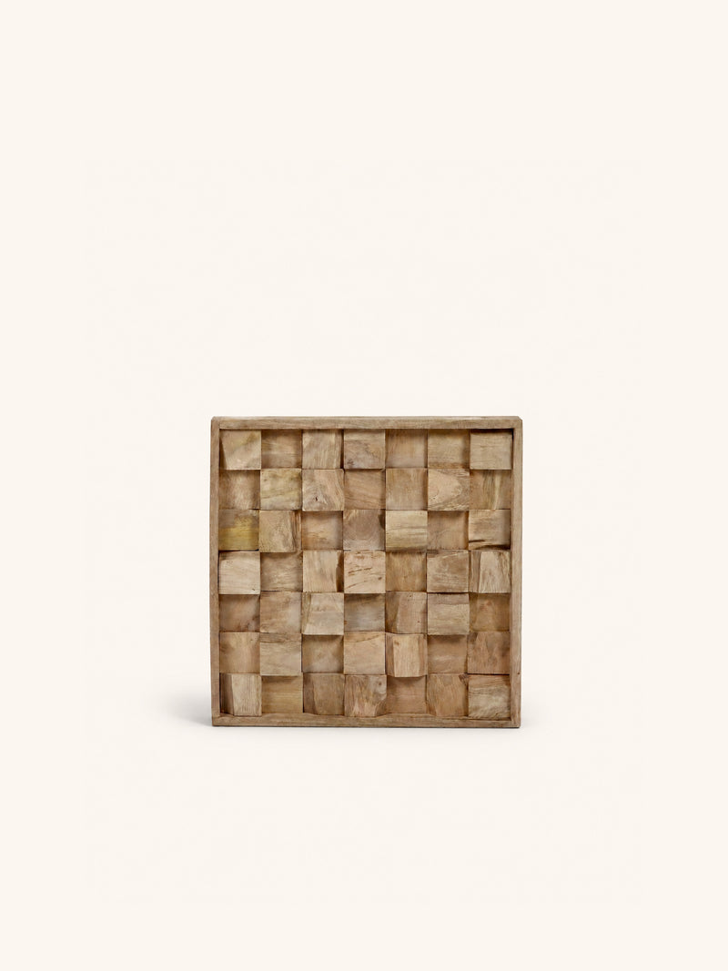 MANGGA - decorazione da parete - legno di mango - L 55 x W 7 x H 55 cm - naturale