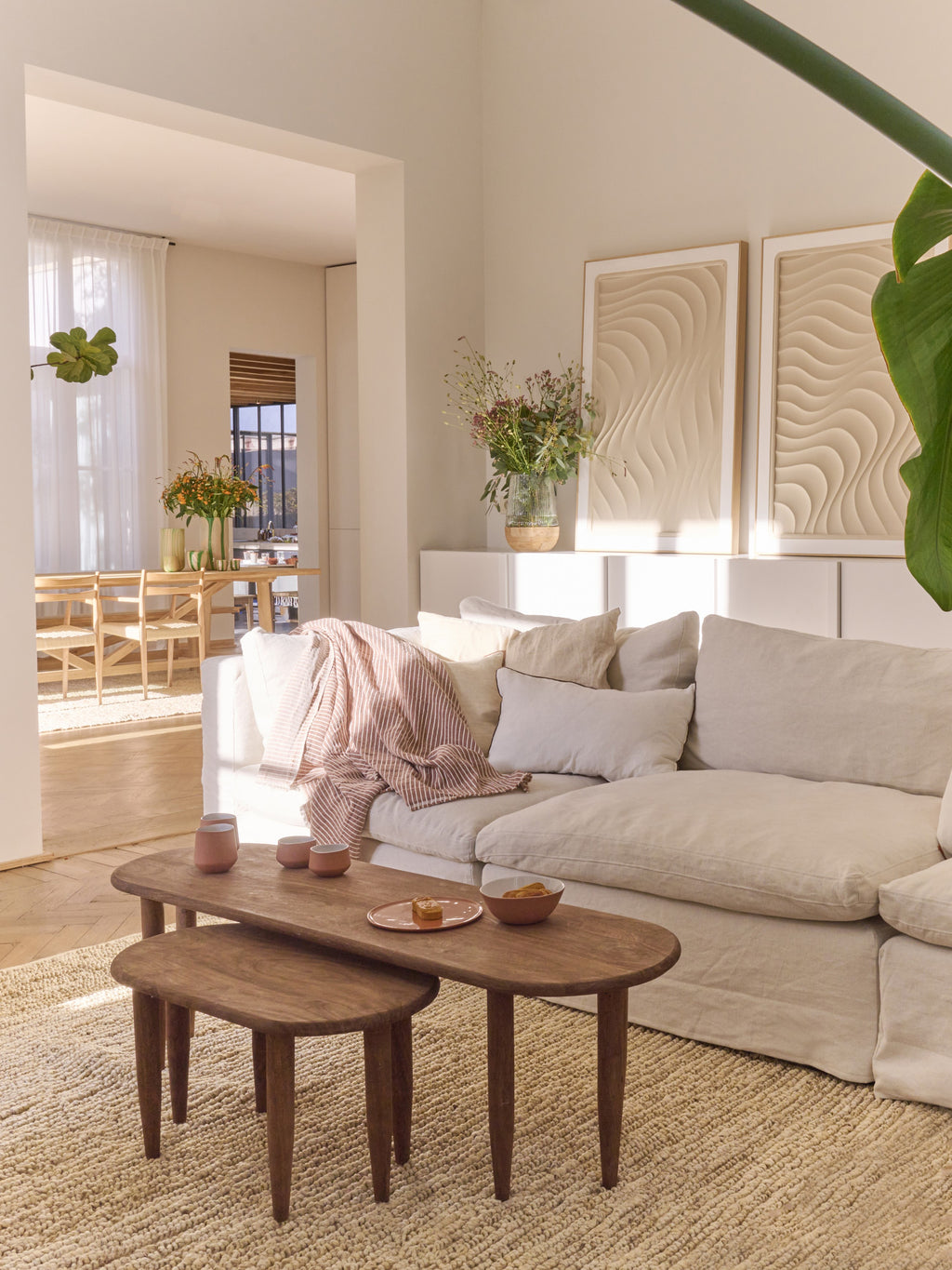PACO - mesa de centro - madera de mango - L 140 x W 40 x H 40 cm - marrón