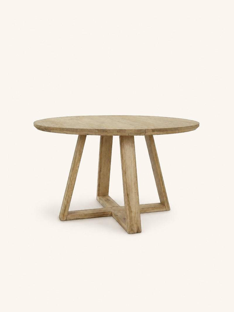 PLATO - extendable table - soaped - oak - DIA 150 (L200) x W 150 x H 76 cm - natural