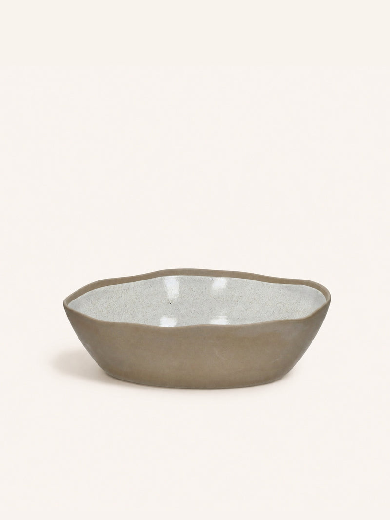 PRIMEVAL - saladekom - porselein - L 29,2 x W 25,4 x H 7,8 cm - licht grijs