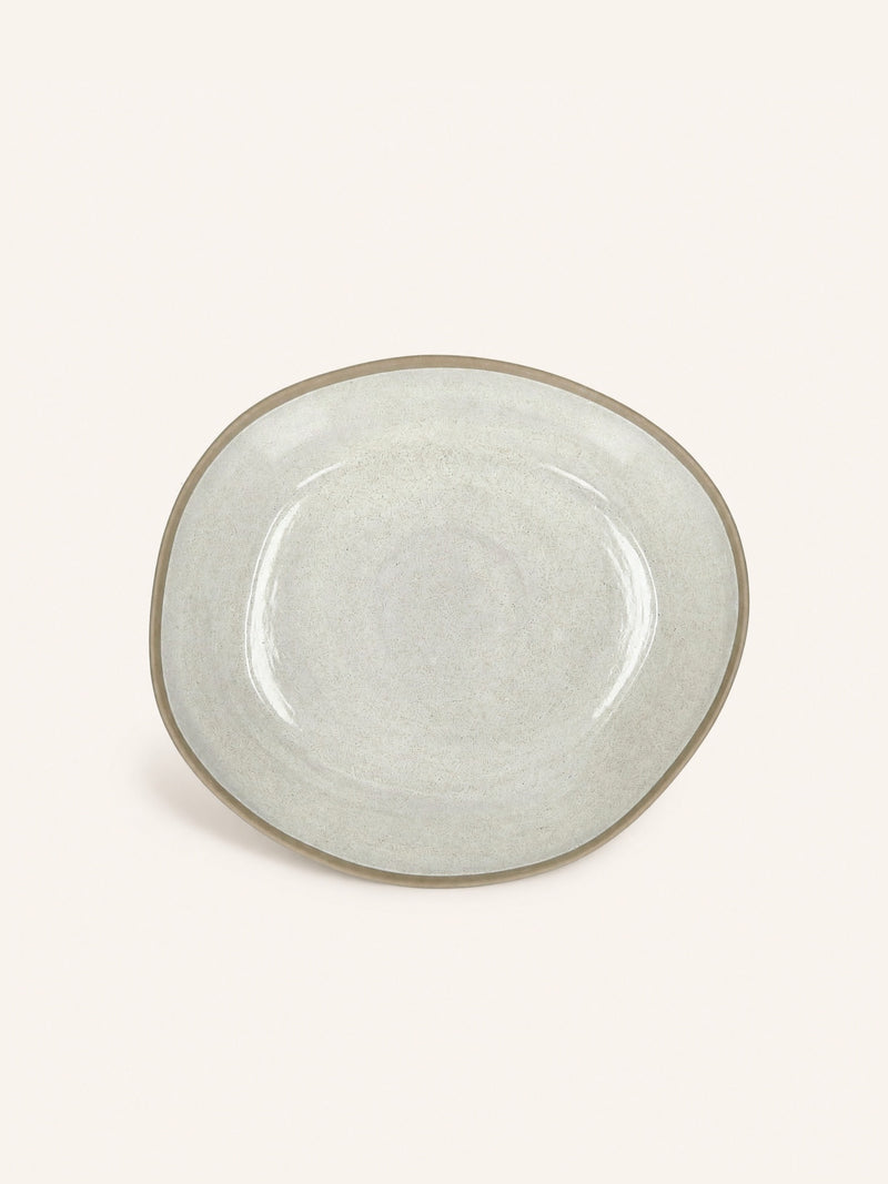 PRIMEVAL - saladekom - porselein - L 29,2 x W 25,4 x H 7,8 cm - licht grijs