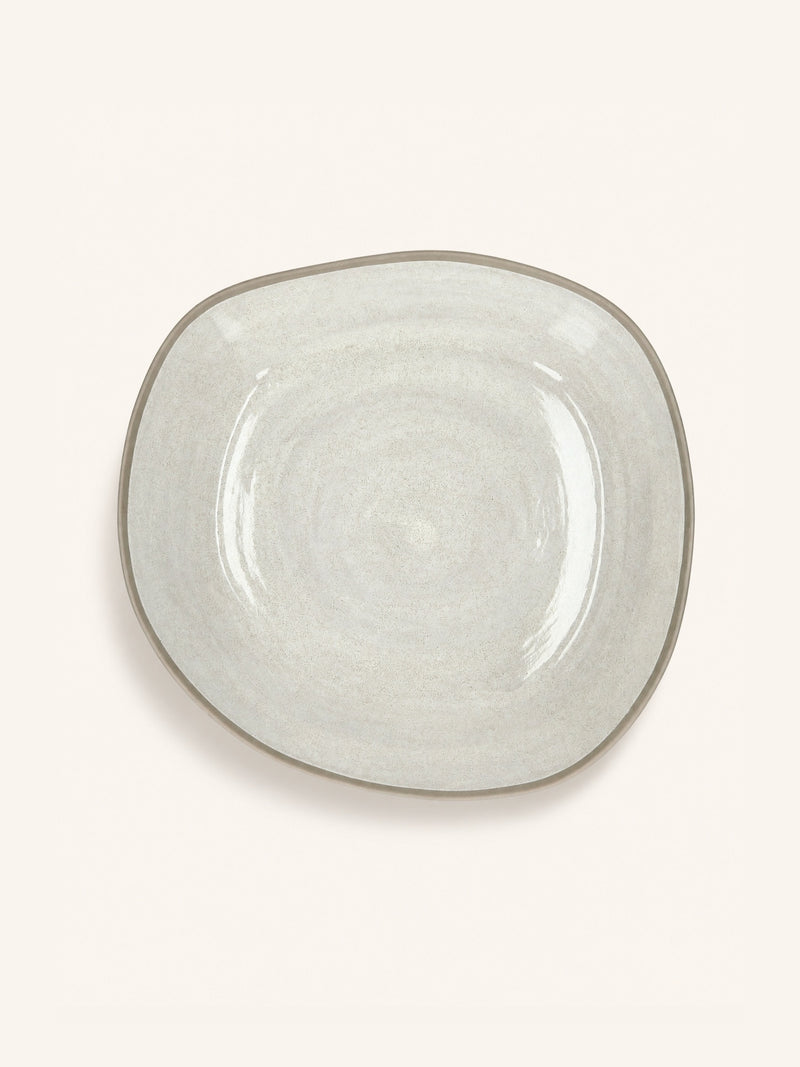 PRIMEVAL - serveerkom - porselein - L 36,3 x W 33 x H 10 cm - licht grijs