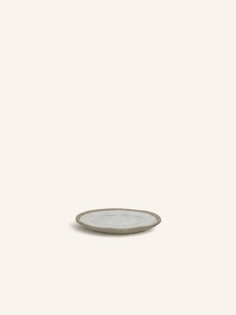 PRIMEVAL - appetizer plate - porcelain - L 10,7 x W 9,5 x H 1,2 cm - light grey