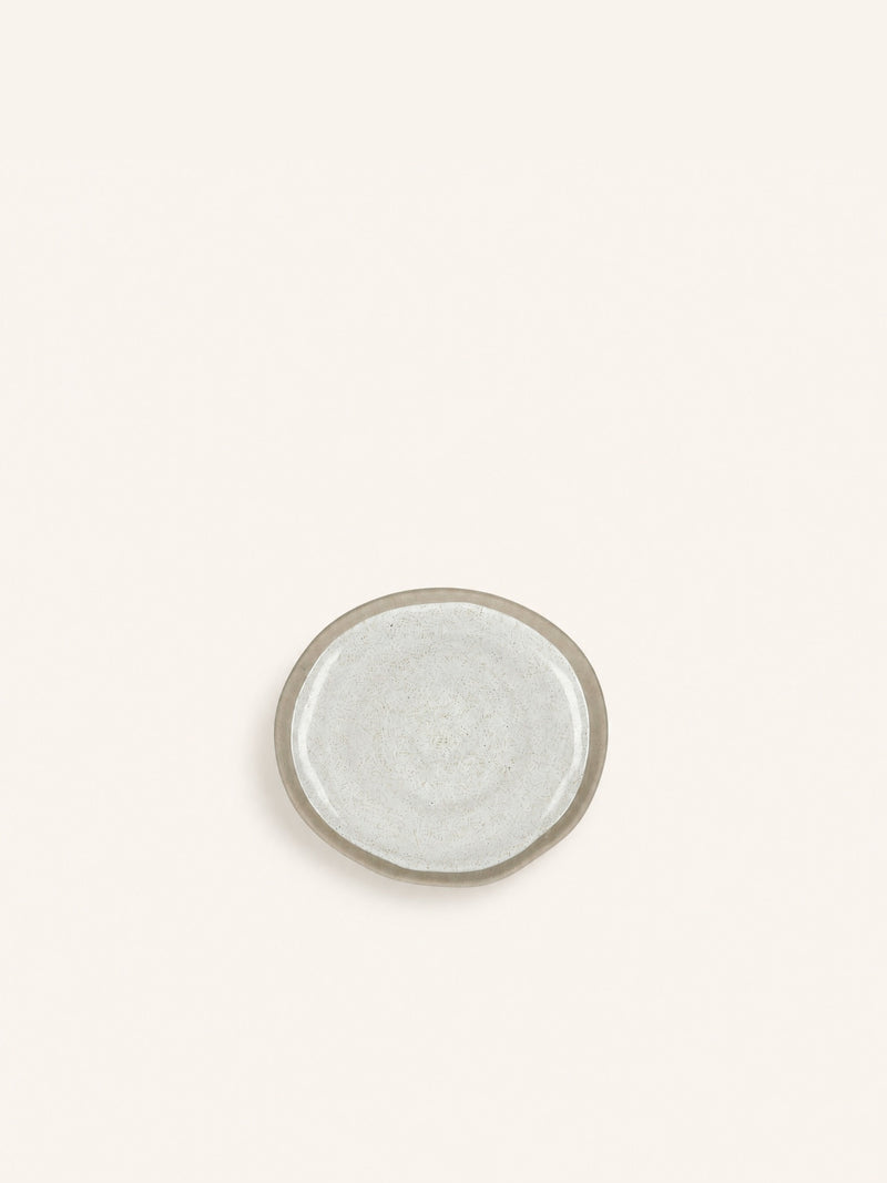 PRIMEVAL - appetizer plate - porcelain - L 10,7 x W 9,5 x H 1,2 cm - light grey