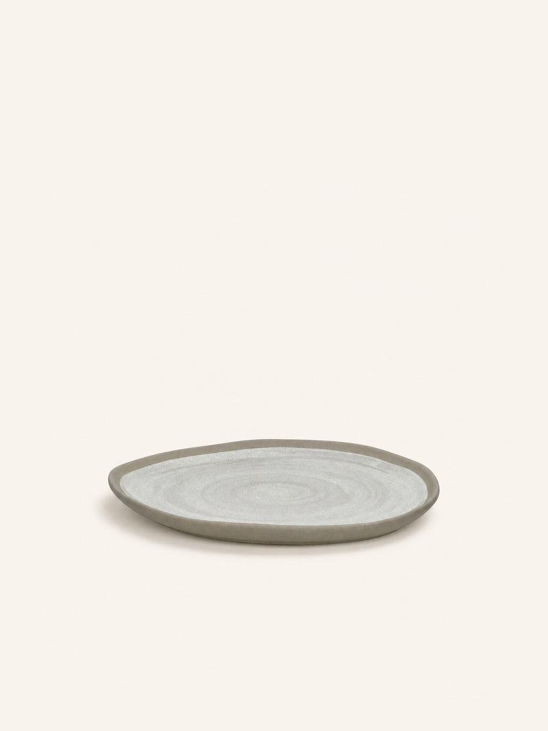 PRIMEVAL - ontbijtbord - porselein - L 20,4 x W 20 x H 1,5 cm - licht grijs