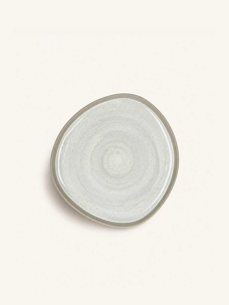 PRIMEVAL - ontbijtbord - porselein - L 20,4 x W 20 x H 1,5 cm - licht grijs