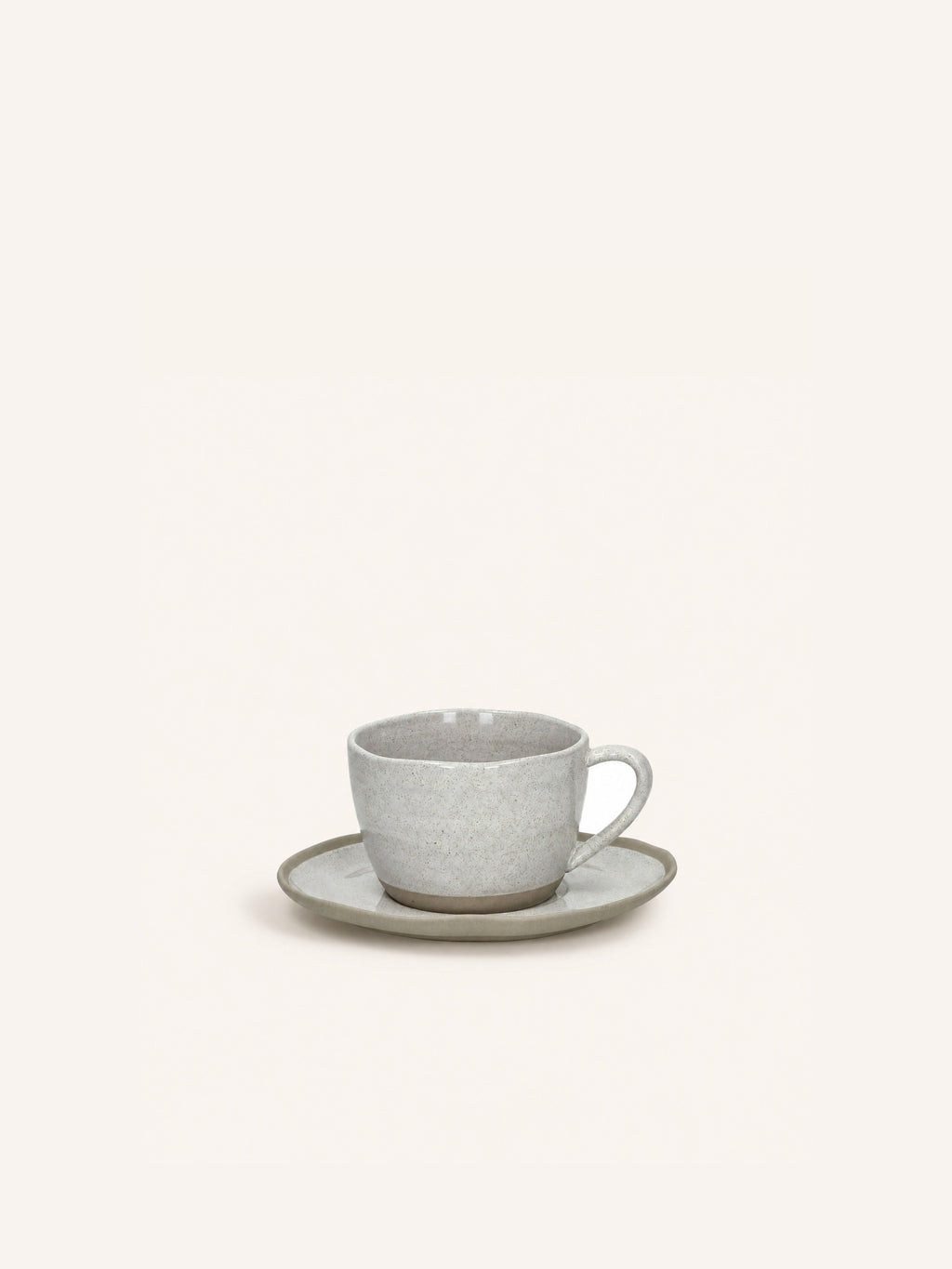 PRIMEVAL - cup & saucer 22 CL - porcelain - L 15,3 x W 13,4 x H 7,7 cm - light gray