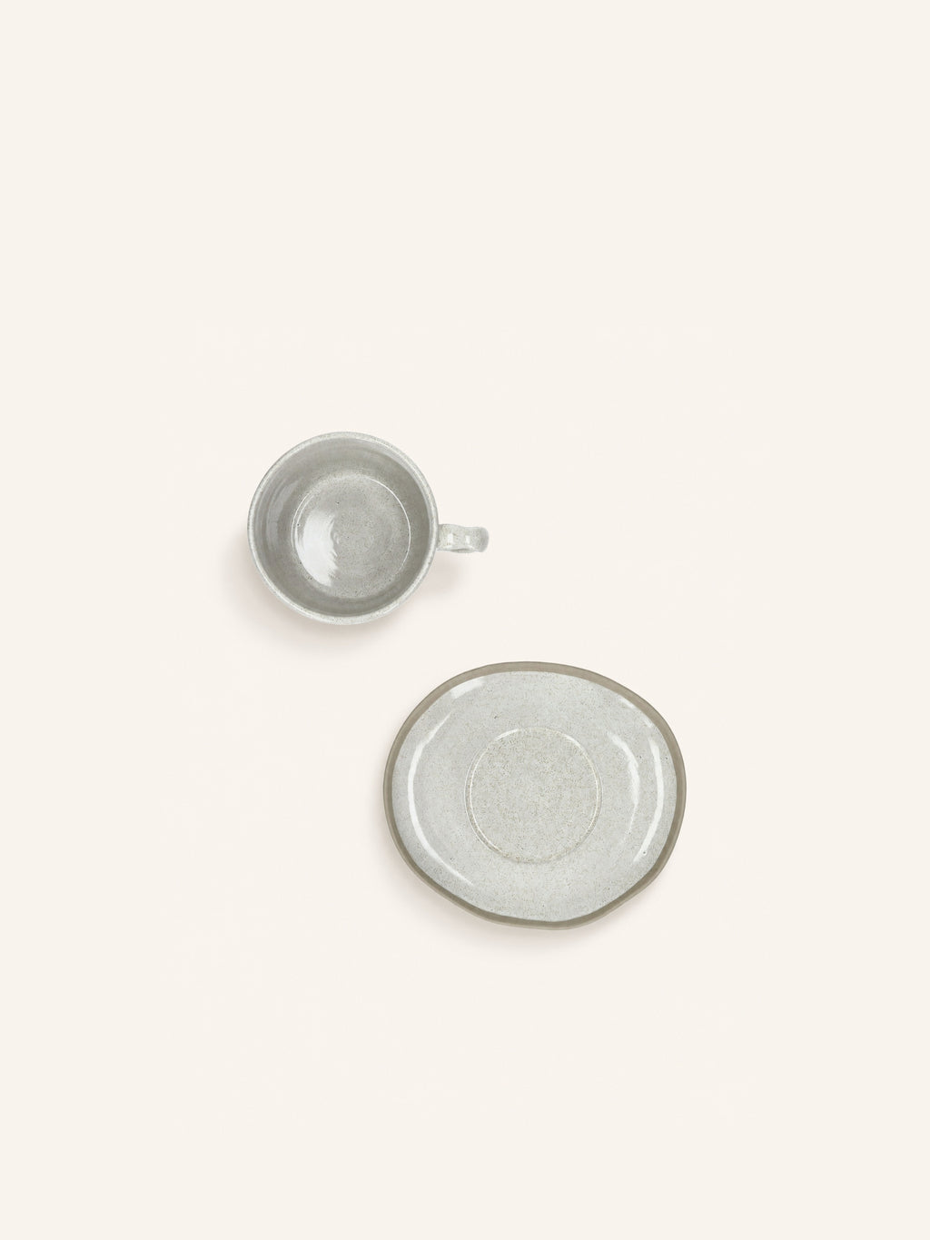 PRIMEVAL - cup & saucer 22 CL - porcelain - L 15,3 x W 13,4 x H 7,7 cm - light gray