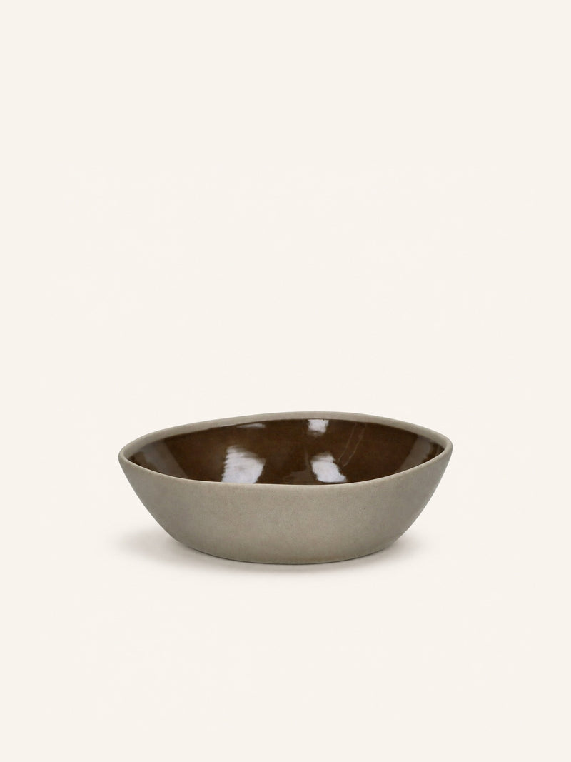 PRIMEVAL - soup bowl - porcelain - L 18,5 x W 18 x H 4,8 cm - olive green