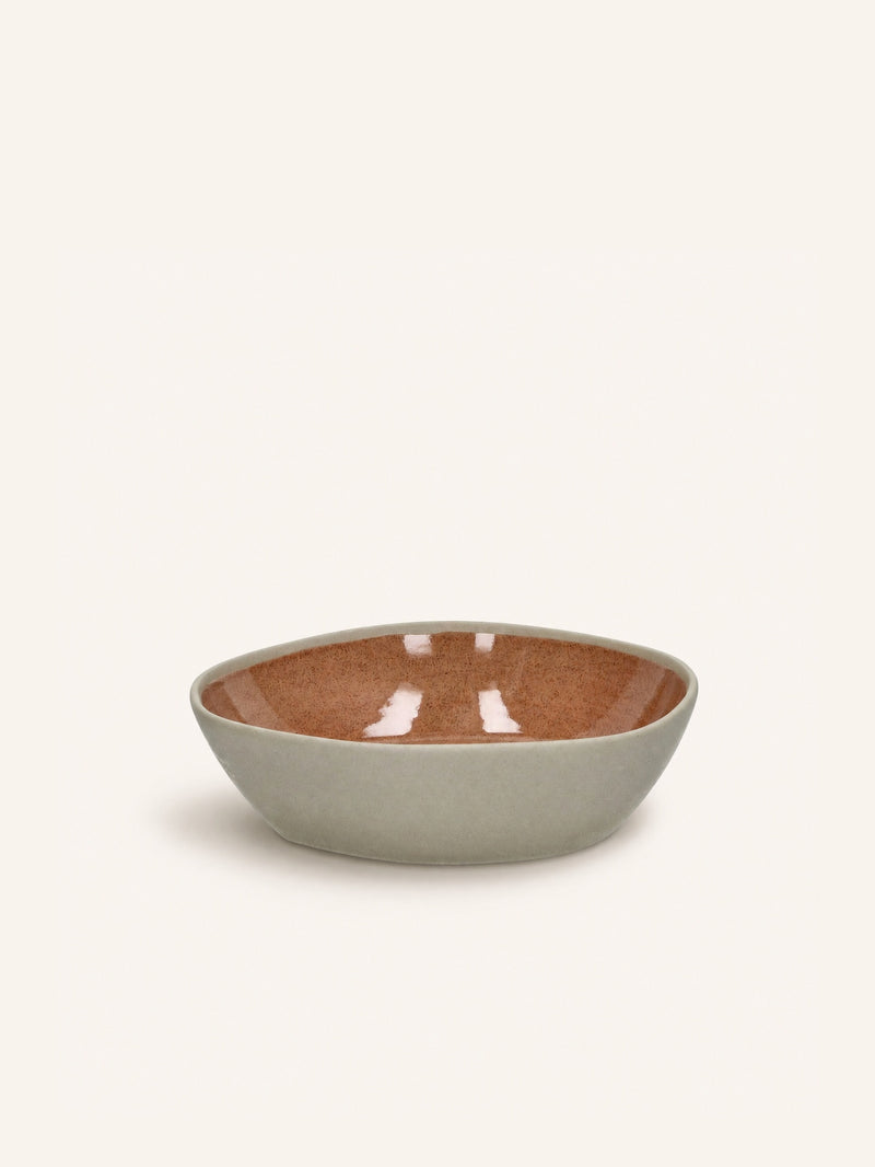 PRIMEVAL - soepkom - porselein - L 18,5 x W 18 x H 4,8 cm - terracotta