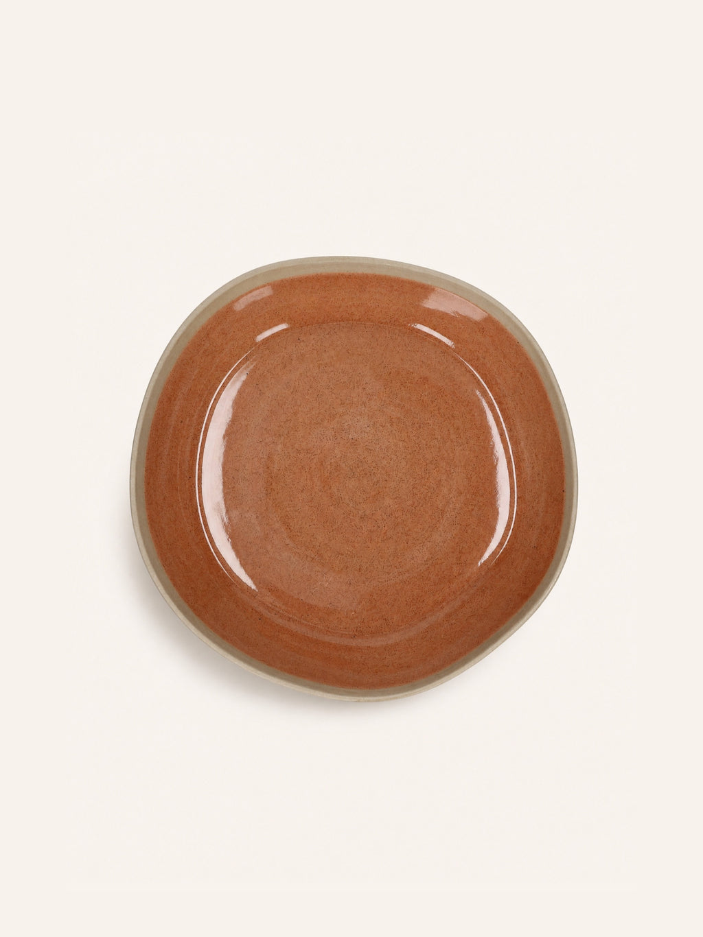 PRIMEVAL - assiette creuse à pâtes - porcelaine - L 22,1 x W 21,7 x H 4,8 cm - terre cuite