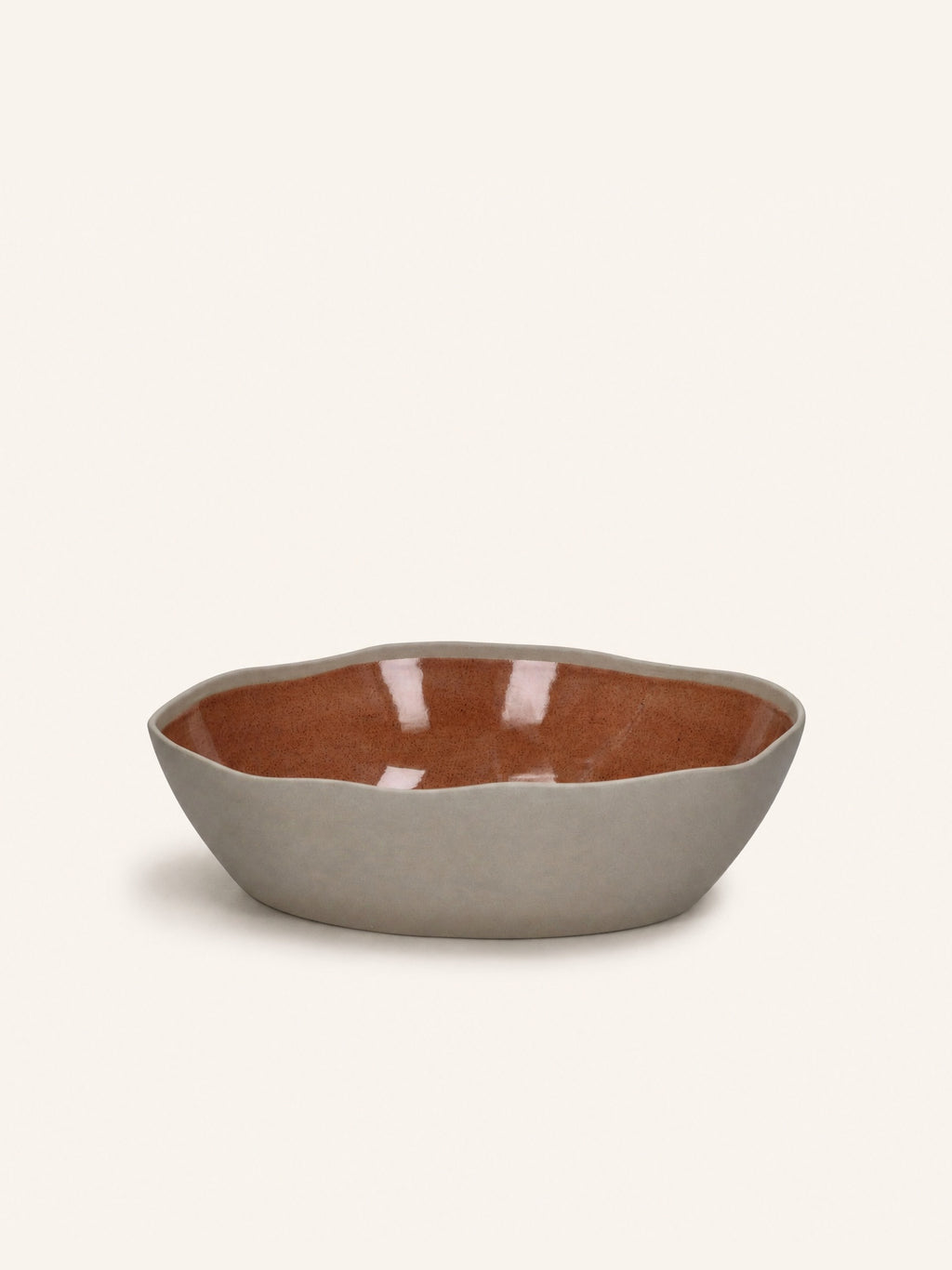 PRIMEVAL - Salatschüssel - Porzellan - L 29,2 x W 25,4 x H 7,8 cm - Terrakotta