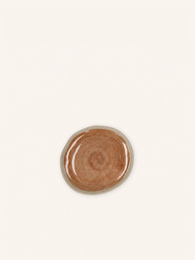 PRIMEVAL - appetizer plate - porcelain - L 10,7 x W 9,5 x H 1,2 cm - terracotta