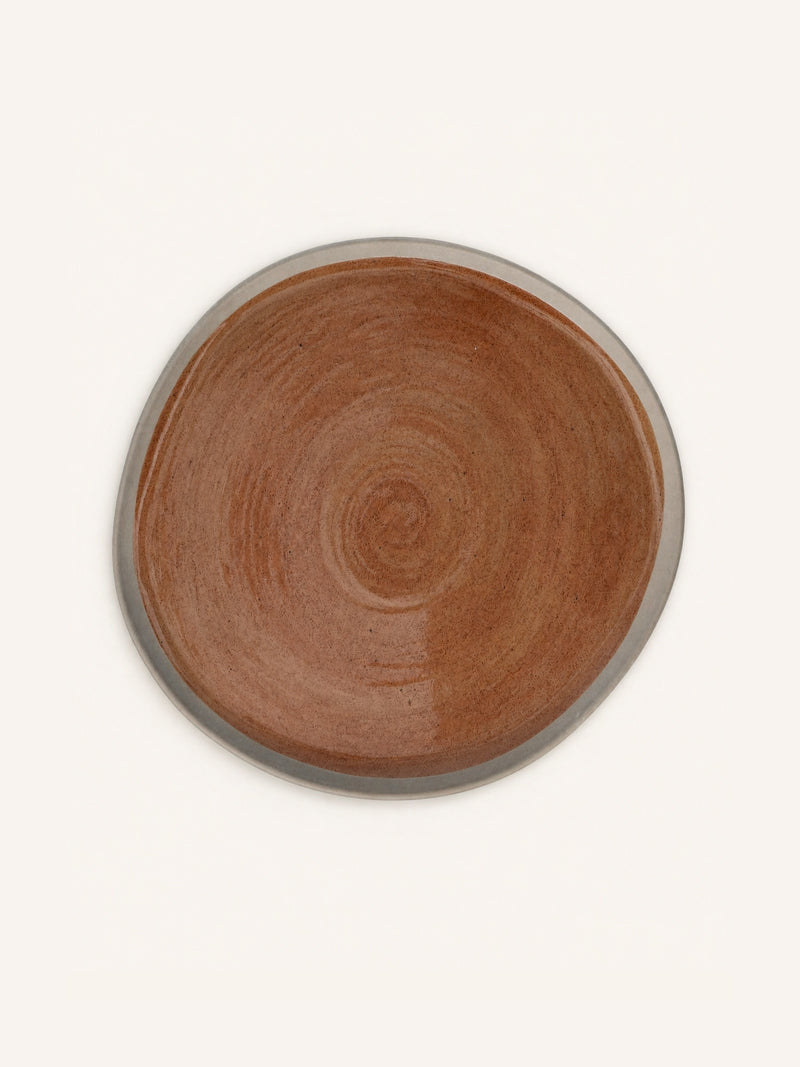 PRIMEVAL - dinner plate - porcelain - L 27 x W 24,3 x H 1,5 cm - terracotta