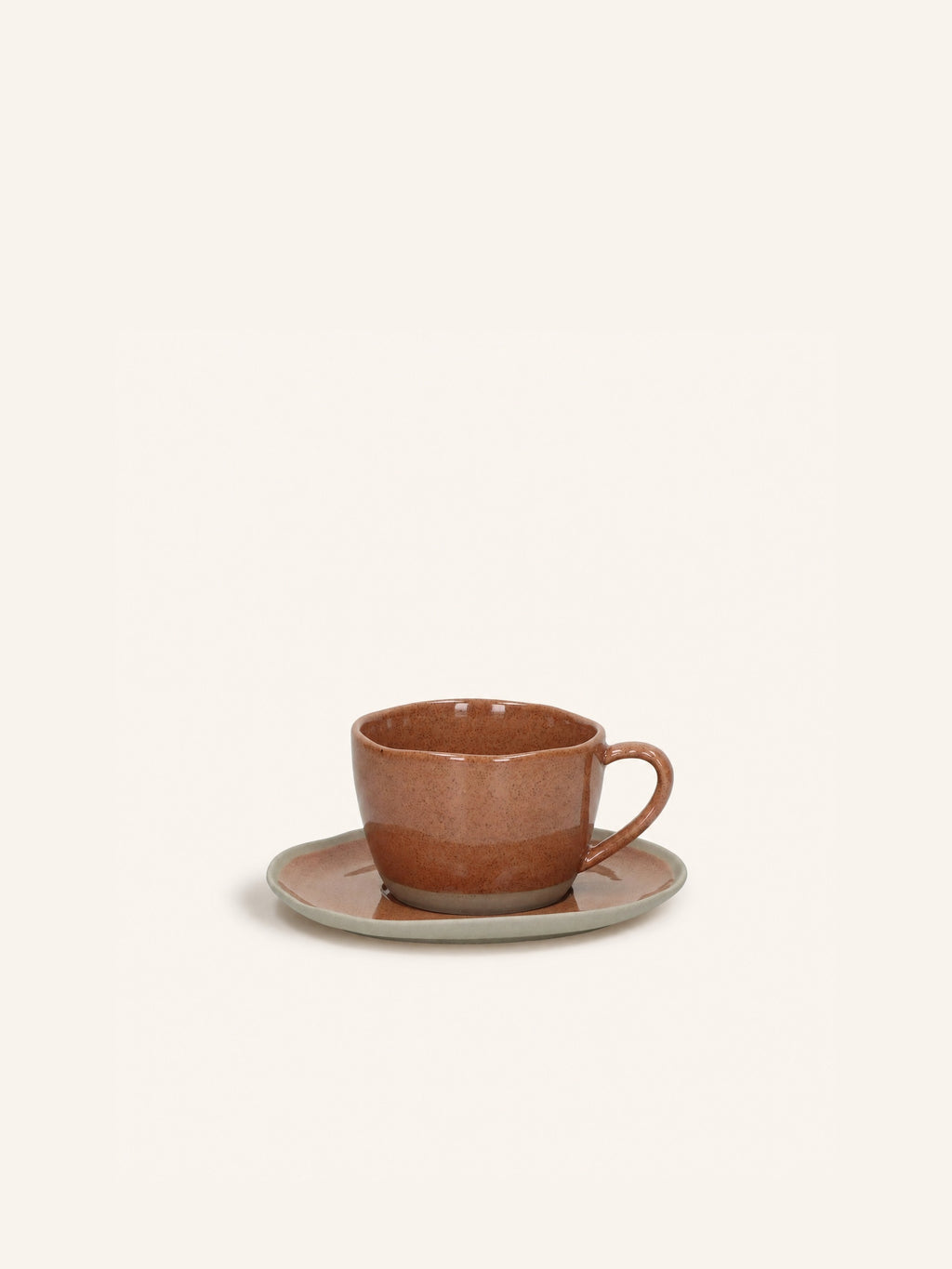 PRIMEVAL - cup & saucer 22 CL - porcelain - L 15,3 x W 13,4 x H 7,7 cm - terracotta