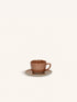 PRIMEVAL - kopje & schoteltje 10 CL - porselein - L 11,4 x W 10 x H 5,8 cm - terracotta