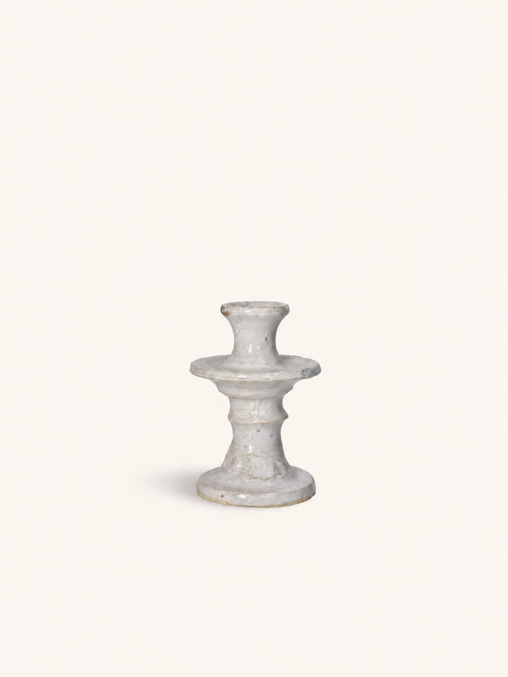 AZAHARA - candlestick - clay - H 15 cm - white