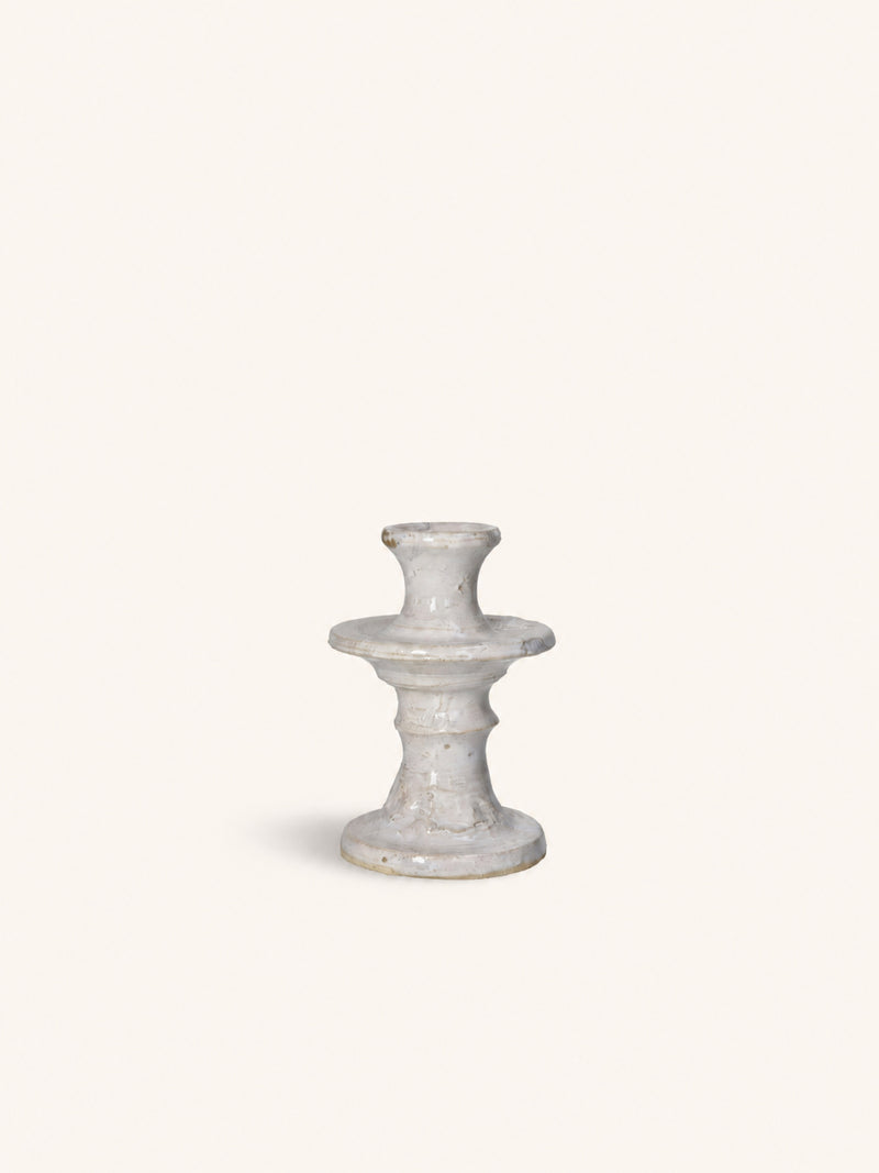 AZAHARA - candlestick - clay - H 15 cm - white
