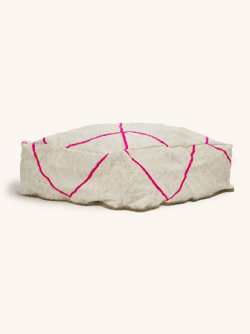 KELIM - vloerkussen - wol - L 54 x W 54 x H 20 cm - fuchsia