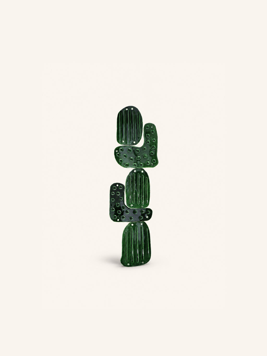 CHUMBERA - wanddecoratie - klei - L 12/20 x W 1,5 x H 20/22 cm - groen