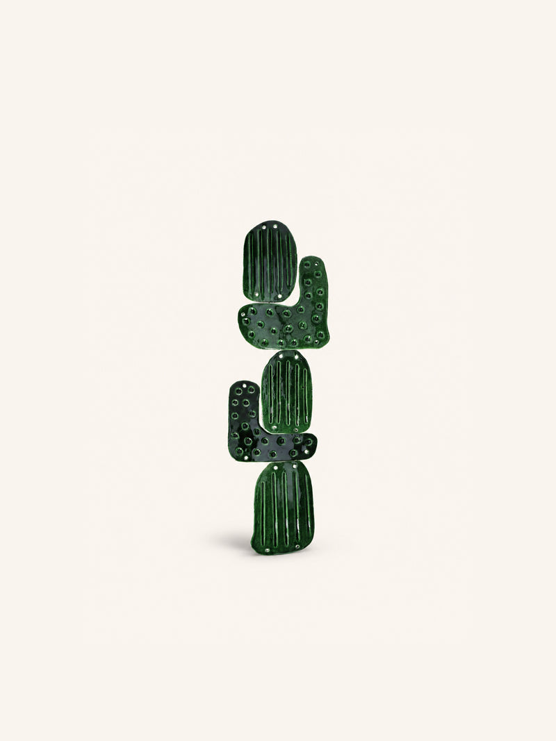 CHUMBERA - wanddecoratie - klei - L 12/20 x W 1,5 x H 20/22 cm - groen