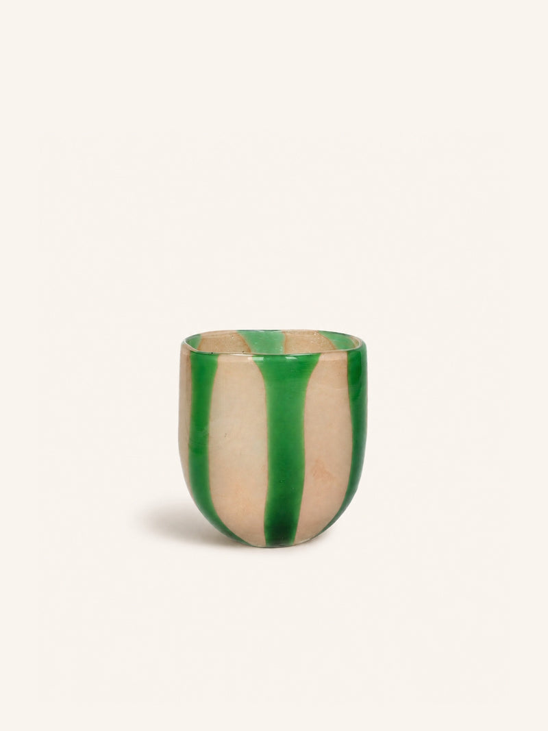 CANNES - jarrón / portavelas - vidrio - DIA 13 x H 14,5 cm - verde