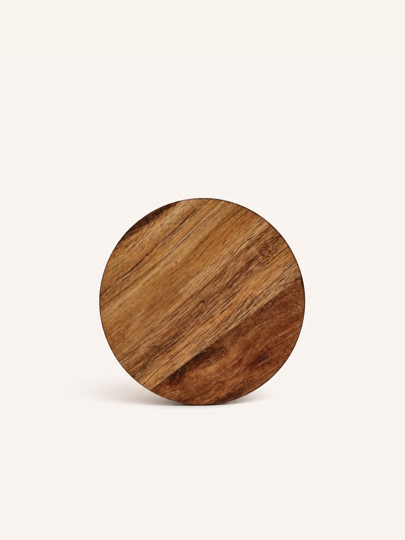 HOMMAGE - lid - acacia wood - DIA 14 x W 1,5 cm - walnut
