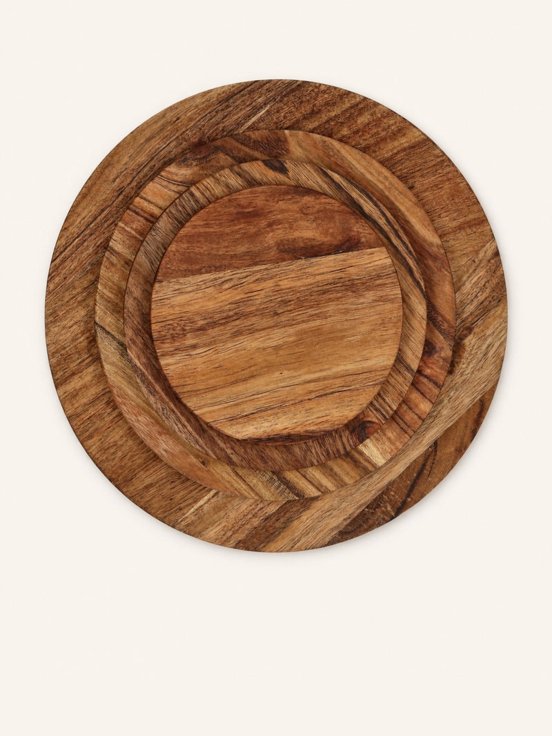 HOMMAGE - lid - acacia wood - DIA 17 x W 1,5 cm - walnut