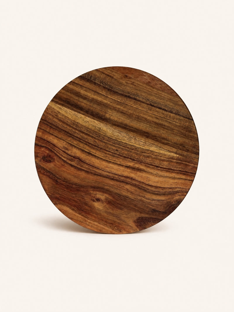 HOMMAGE - lid - acacia wood - DIA 21 x W 1,5 cm - walnut