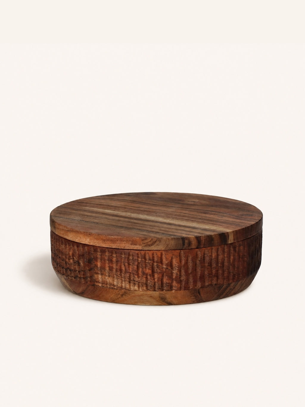 HOMMAGE - deksel - acacia hout - DIA 21 x W 1,5 cm - walnoot