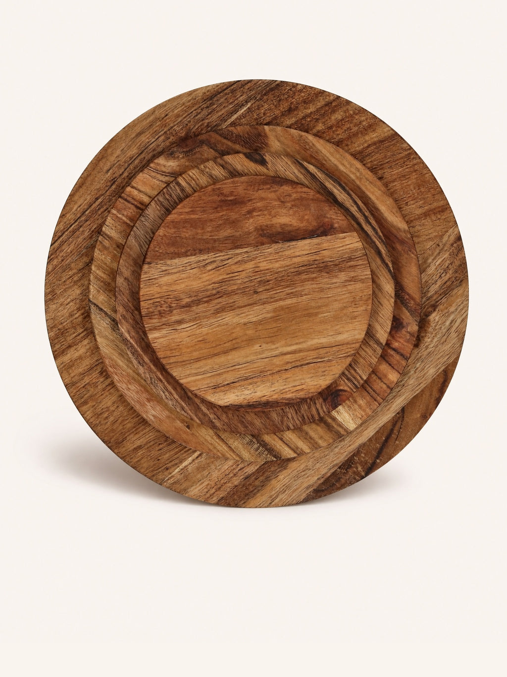 HOMMAGE - deksel - acacia hout - DIA 21 x W 1,5 cm - walnoot
