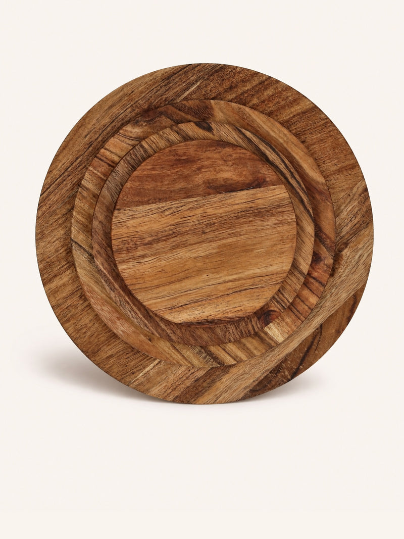 HOMMAGE - lid - acacia wood - DIA 21 x W 1,5 cm - walnut