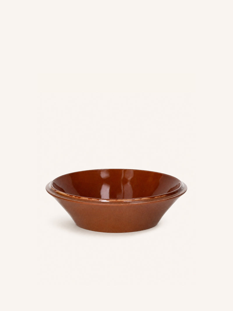 AMUSE - pastakom - porselein - DIA 21 x H 6 cm - bruin
