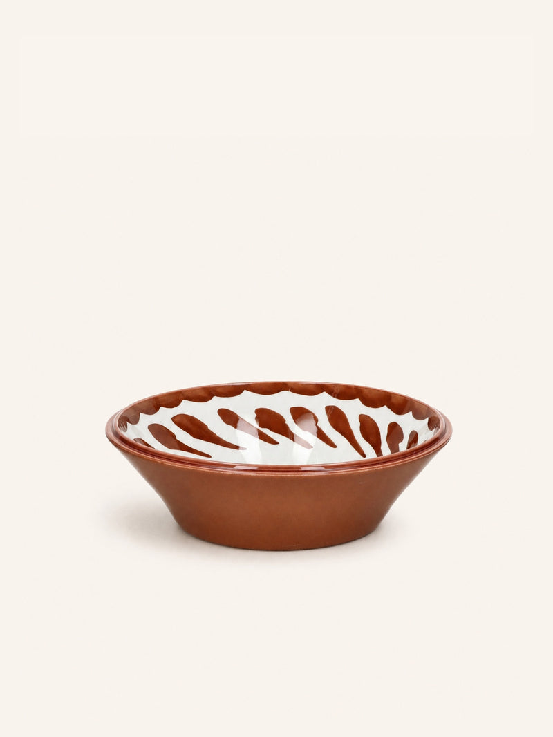 AMUSE - saladekom - porselein - DIA 25 x H 7 cm - bruin